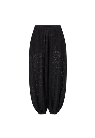 black-textured-harem-style-pants-with-a-gathered-elastic-waist-and-tapered-legs-shown-against-a-plain-white-background