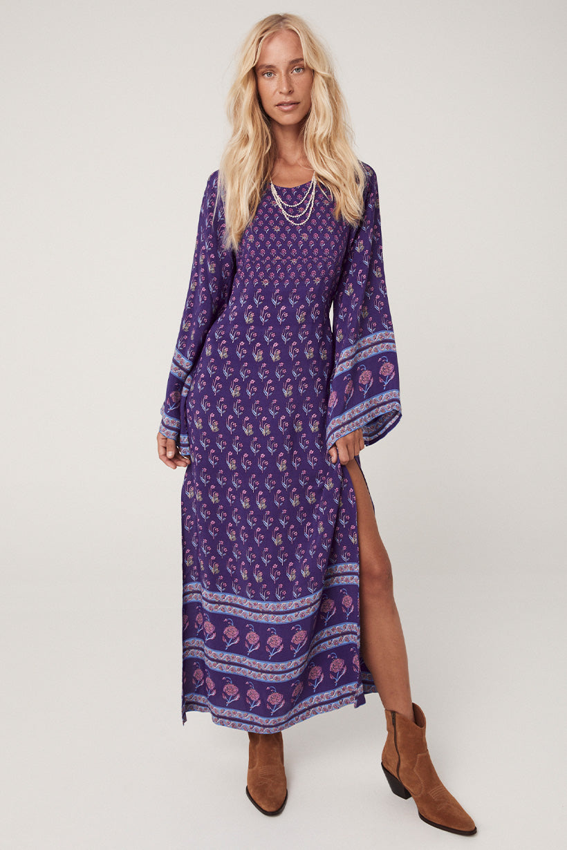 Purple bohemian dress hotsell