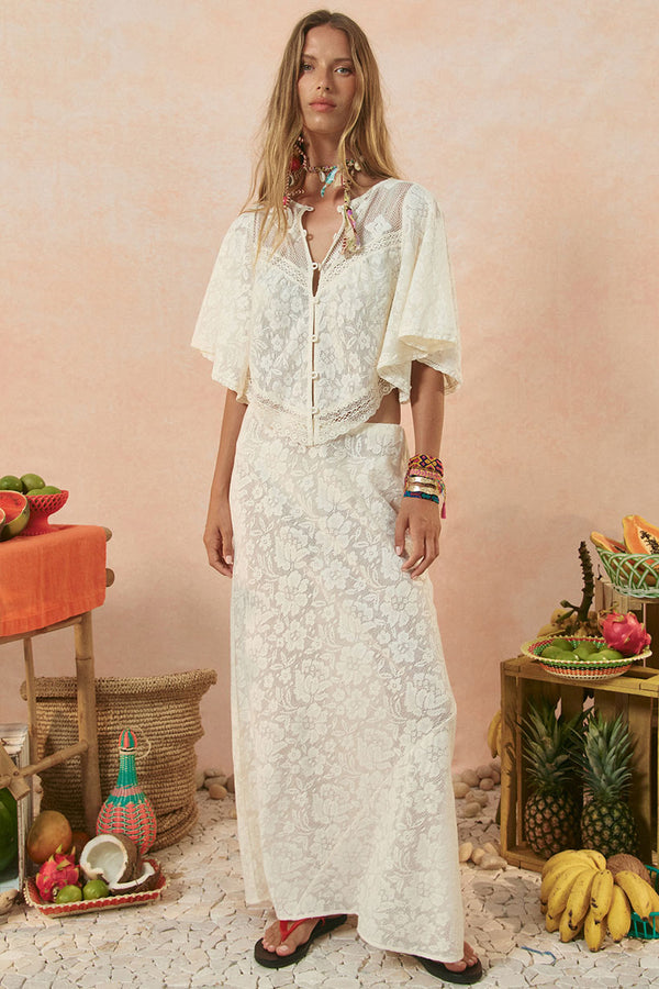 Free Love Lace Bias Skirt